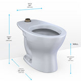 TOTO CT725CU#01 TORNADO FLUSH Commercial Flushometer Floor-Mounted Toilet, Elongated, Cotton White