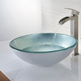 ANZZI LS-AZ055 Spirito Series Deco-Glass Vessel Sink in Churning Silver