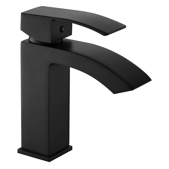 Revere Series Single Hole Single-Handle Low-Arc Bathroom Faucet in Matte Black