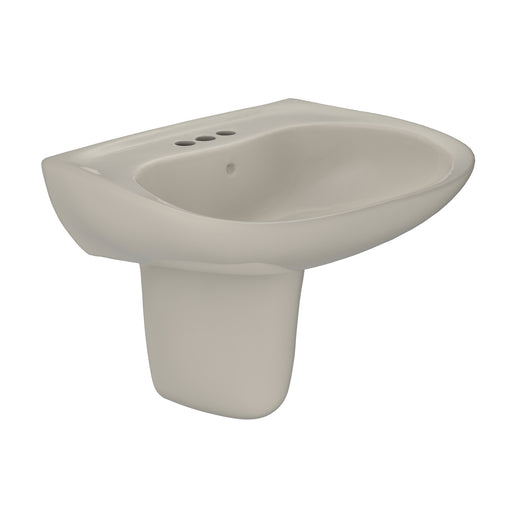 TOTO Prominence Oval Wall-Mount Bathroom Sink with CeFiONtect and Shroud for 4 Inch Center Faucets, Bone - LHT242.4G#03