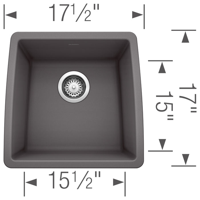 Blanco 441475 Performa SILGRANIT 17" Undermount Bar Sink - Cinder