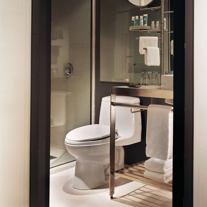 TOTO MS853113E#11 Eco UltraMax One-Piece Round Bowl 1.28 GPF Regular Height Toilet with Seat, Colonial White