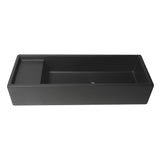 ALFI Brand AB39TRBM 39" Black Matte Above Mount Fireclay Bathroom Trough Sink