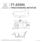 ANZZI FT-AZ095 Prima 67" Acrylic Flatbottom Non-Whirlpool Bathtub in White