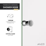 ANZZI SD-AZ14-01CH Romance 72" x 33.5" Frameless Swinging Shower Door in Chrome