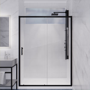 Halberd 48 in. x 72 in. Framed Shower Door in Matte Black