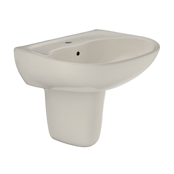 TOTO Supreme Oval Wall-Mount Bathroom Sink with CeFiONtect and Shroud for Single Hole Faucets, Sedona Beige - LHT241G#12