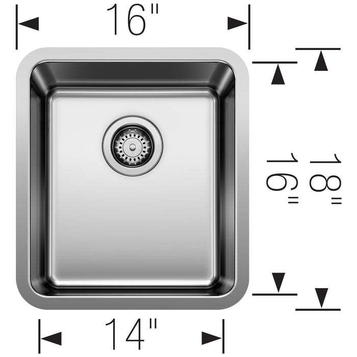 Blanco 442767 Formera 16" Undermount Stainless Steel Bar Sink