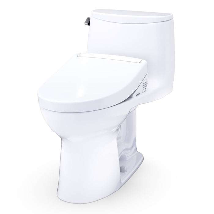 TOTO MW6083446CEFG#01 UltraMax WASHLET+ S5 One-Piece Elongated 1.28 GPF Universal Height Toilet in Cotton White