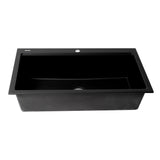 ALFI Brand AB3418SBDI-BLA Black 33" Granite Composite Workstation Single Bowl Drop-in Sink