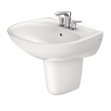 TOTO LHT241.4G#11 Supreme Oval Wall-Mount Bathroom Sink with Shroud for 4" Center Faucets, Colonial White