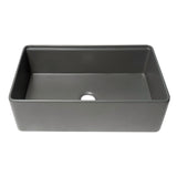 ALFI Brand ABFS3320S-GM Grey Matte Workstation 33" x 20" Single Bowl Step Rim Fireclay Farm Sink