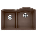 Blanco 441609 Diamond SILGRANIT 32" 40/60 Reverse Double Bowl Undermount Kitchen Sink with Low Divide - Cafe