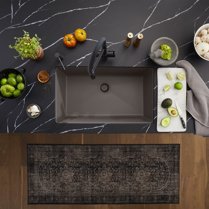 Blanco 443121 Precis SILGRANIT 32" Super Single Undermount Kitchen Sink - Volcano Gray