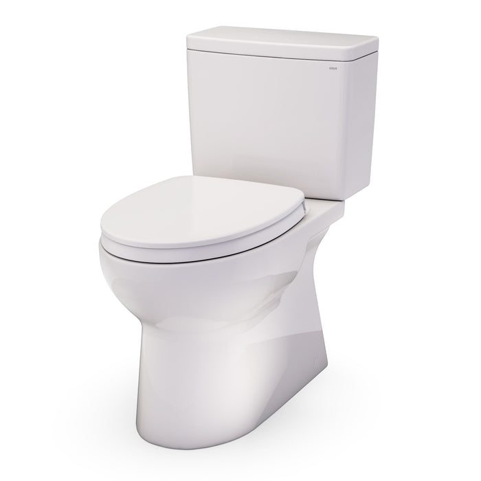 TOTO MS472124CEFG#12 Glaston Two-Piece Elongated 1.28 GPF Universal Height Toilet with Seat, Sedona Beige