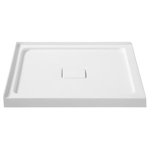 Titan Series 36 in. x 36 in. Double Threshold Shower Base in White