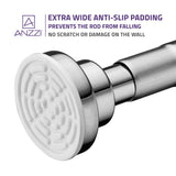 ANZZI AC-AZSR55CH 35-55 Inches Shower Curtain Rod with Shower Hooks in Polished Chrome