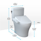 TOTO MW4363074CEMFGN#01 Aquia IV Cube Two-Piece Elongated Dual Flush Toilet with C2 Bidet Seat