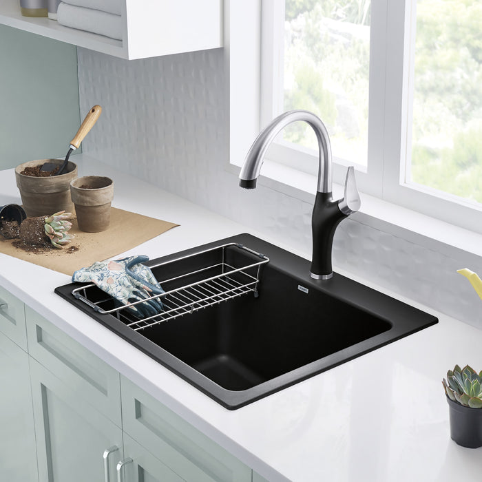 Blanco 401920 Liven SILGRANIT 25" Single Bowl Dual Mount Laundry Sink - Anthracite
