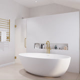 ANZZI FT-AZ510 Cestino 5.5 ft. Solid Surface Center Drain Freestanding Bathtub in Matte White