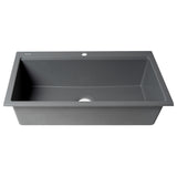 ALFI Brand AB3418SBDI-T Titanium 33" Granite Composite Workstation Single Bowl Drop-in Sink