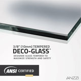 ANZZI SD-AZ8075-01MBF Passion Series 24" by 72" Frameless Hinged Shower Door in Matte Black with Frosted Glass