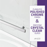 ANZZI SD-AZ054-01CH Galleon 48" x 58" Frameless Tub Door in Polished Chrome