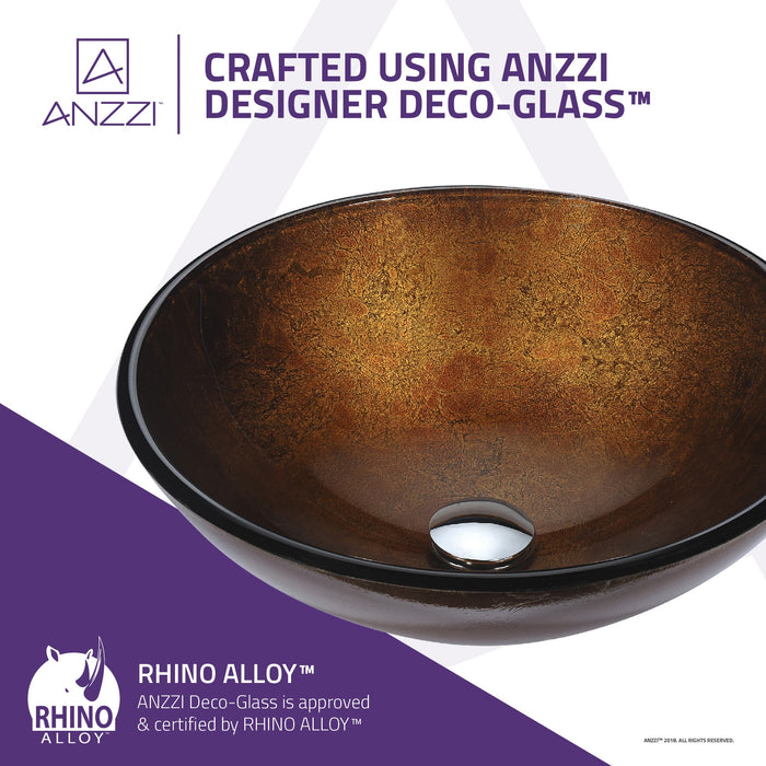 ANZZI LS-AZ292 Posh Series Deco-Glass Vessel Sink in Amber Gold