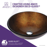 ANZZI LS-AZ292 Posh Series Deco-Glass Vessel Sink in Amber Gold