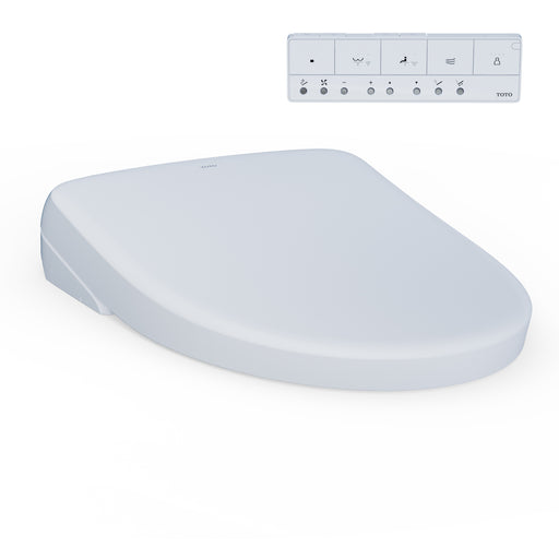 TOTO S7A WASHLET+ Electronic Bidet Toilet Seat with EWATER+ Bowl and Wand Cleaning, Auto Open and Close Contemporary Lid, Elongated, Cotton White - SW4736AT40#01