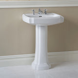 TOTO LPT970#01 Guinevere 27-1/8" x 19-7/8" Pedestal Bathroom Sink for Single Hole Faucets, Cotton White