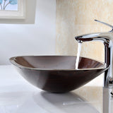 ANZZI LS-AZ8114 Vonu Series Deco-Glass Vessel Sink in Rich Timber