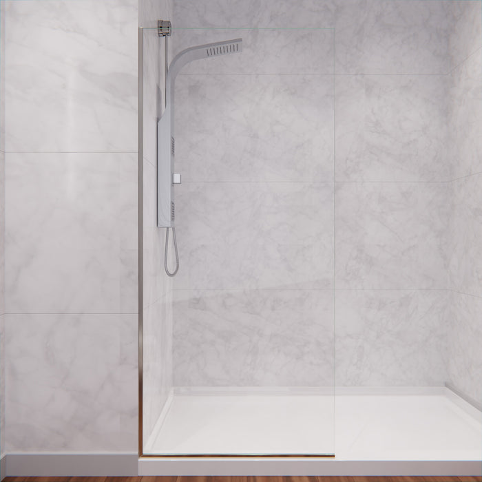 ANZZI SD-AZFL06001BN Veil Series 74" by 34" Framed Glass Shower Screen in Brushed Nickel