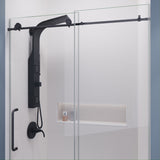 ANZZI SD-AZ8077-01GB Leon Series 48" by 76" Frameless Sliding Shower Door in Gunmetal with Handle