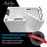 ANZZI 2753WILWD 56.5" x 60" Left Drain Walk-In Whirlpool and Air Tub with Total Spa Suite in White