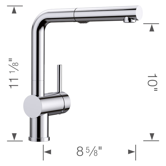 Blanco 526365 Linus Low Arc Pull-Out Dual-Spray Kitchen Faucet - Chrome