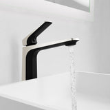 ANZZI L-AZ904MB-BN Single Handle Bathroom Sink Faucet with Pop-up Drain in Matte Black & Brushed Nickel