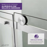 ANZZI SD-FRLS05701BN Rhodes Series 48" x 76" Frameless Sliding Shower Door with Handle in Brushed Nickel