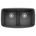 Blanco 442200 Valea SILGRANIT 32" 50/50 Double Bowl Undermount Kitchen Sink with Low Divide - Anthracite
