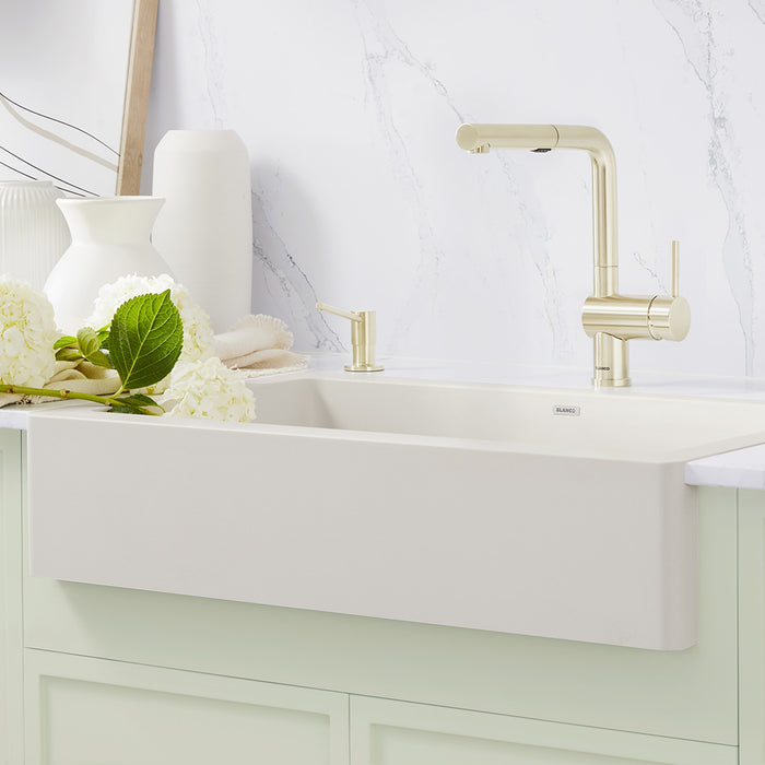 Blanco 527408 Vintera SILGRANIT 30" Single Bowl Apron-Front Farmhouse Sink - Soft White