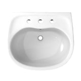 TOTO LPT241.8G#01 Supreme Oval Pedestal Bathroom Sink with CEFIONTECT for 8" Center Faucets, Cotton White