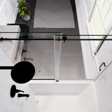 ANZZI SD-AZ8080-01MB Raymore Series 60" x 62" Frameless Sliding Tub Door in Matte Black