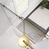 ANZZI SD-AZ8080-01BG Raymore Series 60" x 62" Frameless Sliding Tub Door in Brushed Gold