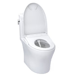 TOTO MW4364726CEMFGNA#01 WASHLET+ Aquia IV Cube Two-Piece Dual Flush Toilet with Auto Flush S7 Bidet Seat, Cotton White