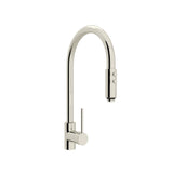 House of Rohl LS57L-PN-2 Pirellone Side Lever Pulldown High Spout Kitchen Faucet