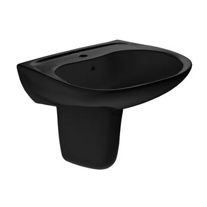 TOTO Prominence Oval Wall-Mount Bathroom Sink and Shroud for Single Hole Faucets, Ebony - LHT242#51