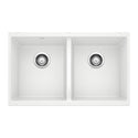 Blanco 516320 Precis SILGRANIT 29" 50/50 Double Bowl Undermount Kitchen Sink - White