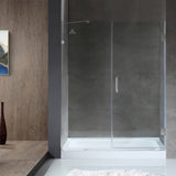 ANZZI SD-AZ8073-01BN Makata Series 60" by 72" Frameless Hinged Shower Door in Brushed Nickel with Handle