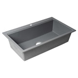 ALFI Brand AB3418SBDI-T Titanium 33" Granite Composite Workstation Single Bowl Drop-in Sink