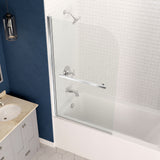 ANZZI SD05301CH-3260L 5 ft. Bathtub in White with 34" x 58" Frameless Tub Door in Polished Chrome